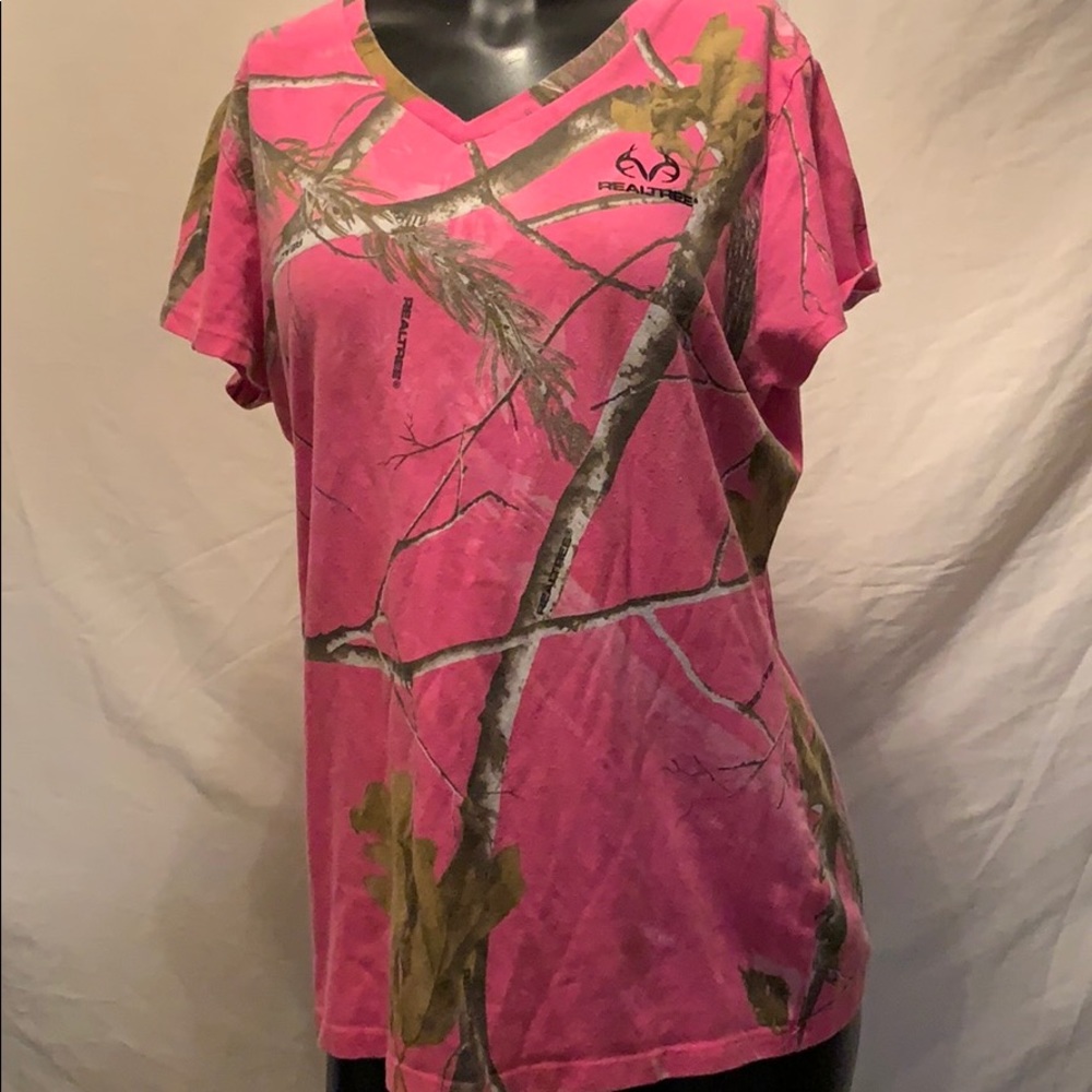Real tree pink camo ladies sz lg top